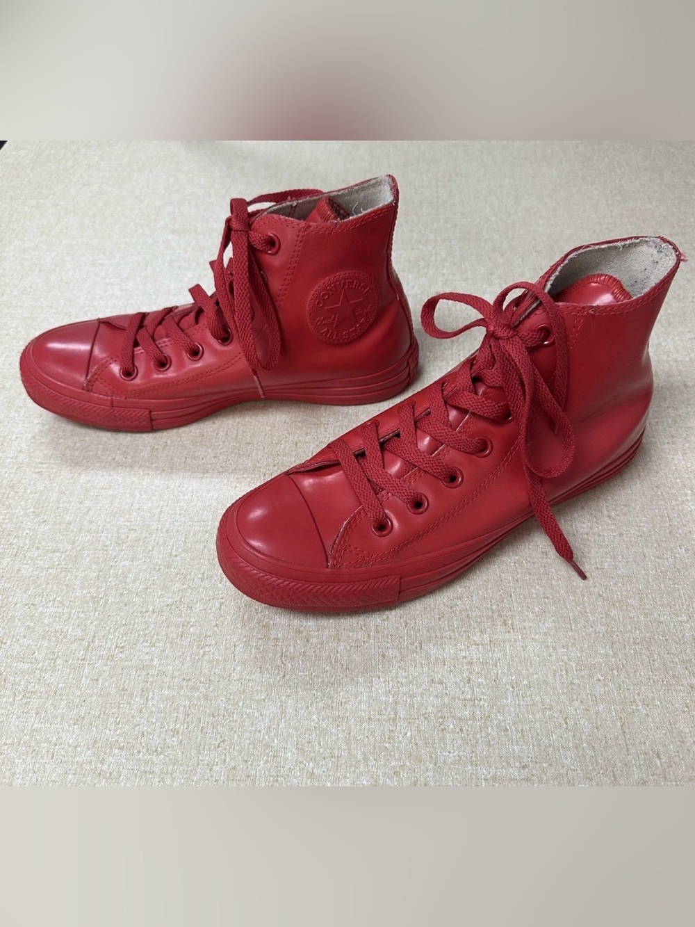 Converse Chuck Taylor All Star Rubber Red High Top Rain Sneakers Mens 5 Womens 7